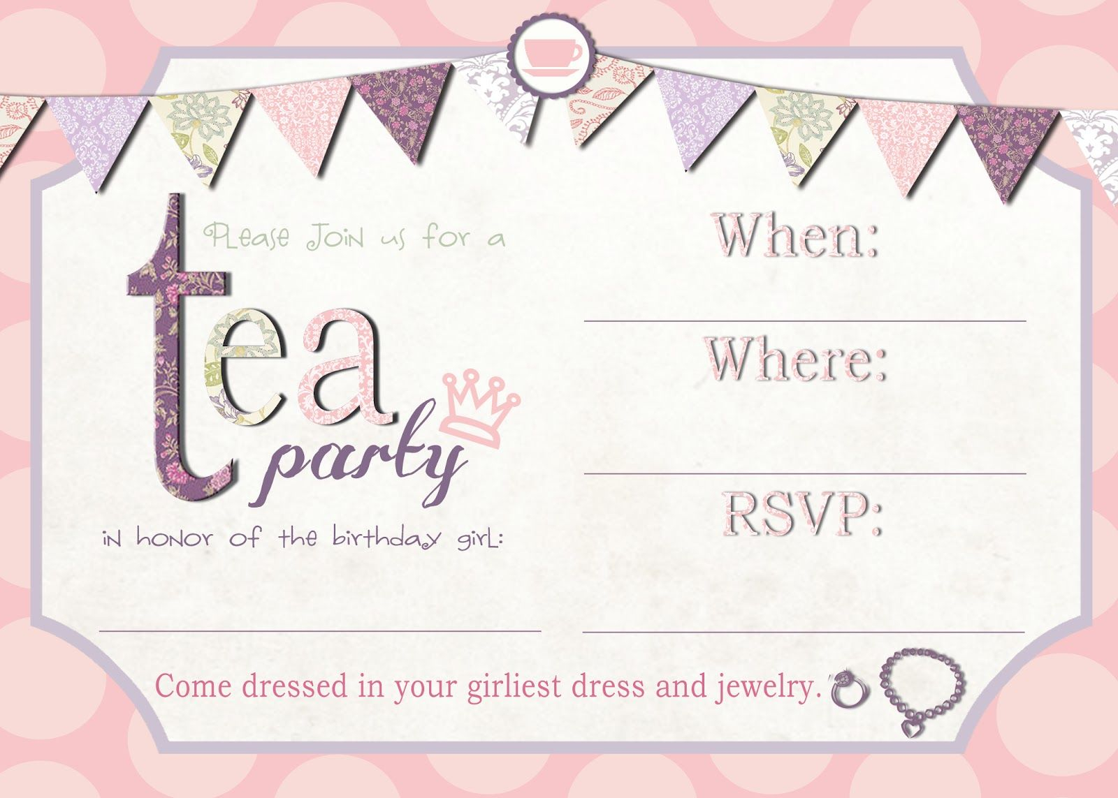 Tea Party Invitation Template Download Invitetown Girls Tea pertaining to measurements 1600 X 1143