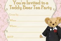 Teddy Bear Party Invitations Templates Free Free Printable Party inside dimensions 1500 X 1500