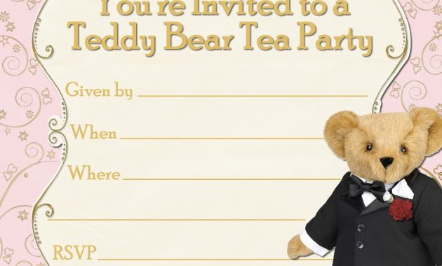 Teddy Bear Party Invitations Templates Free Free Printable Party inside dimensions 1500 X 1500