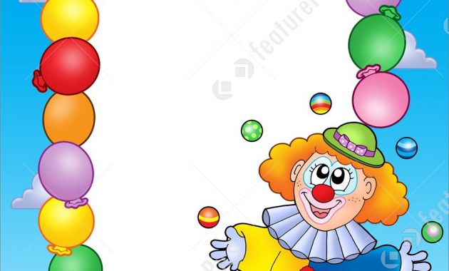 Templates Party Invitation Frame With Clown 4 Stock Illustration intended for measurements 919 X 1392