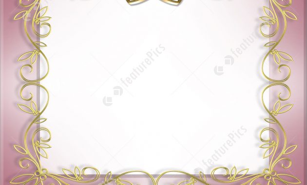 Templates Wedding Or Valentine Invitation Border Stock with sizing 1300 X 1132