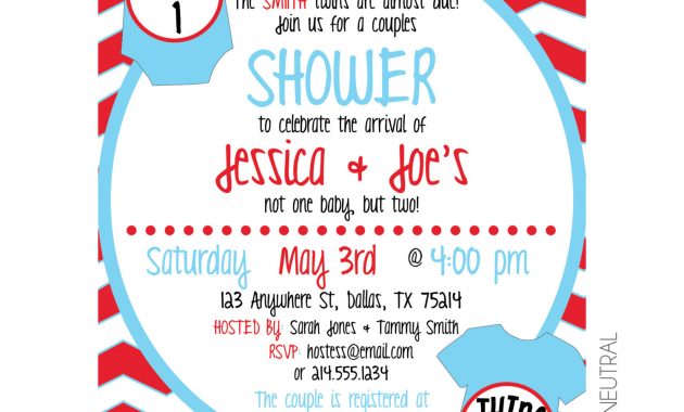 Thing 1 And Thing 2 Ba Shower Invitation Template Ba Showers Ideas with proportions 1500 X 1500