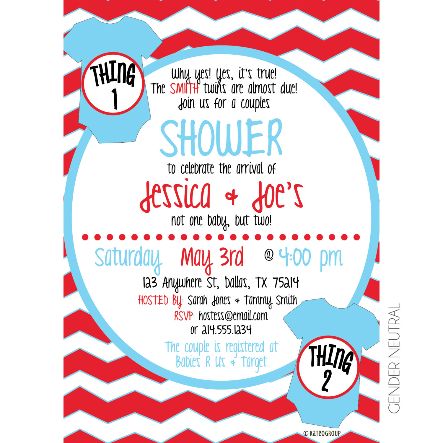 Thing 1 And Thing 2 Ba Shower Invitation Template Ba Showers Ideas with proportions 1500 X 1500