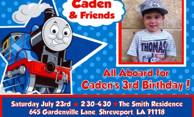 Thomas The Tank Engine Train Printable Diy Birthday Party Invitation for dimensions 1500 X 1071