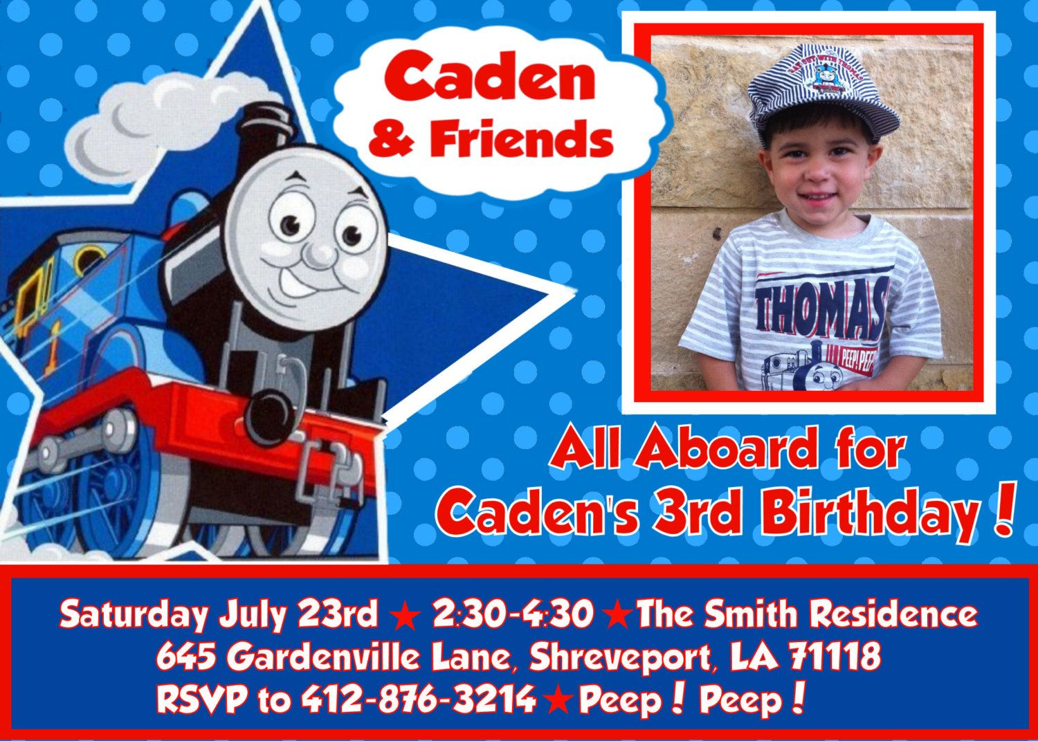 Thomas The Tank Engine Train Printable Diy Birthday Party Invitation for dimensions 1500 X 1071