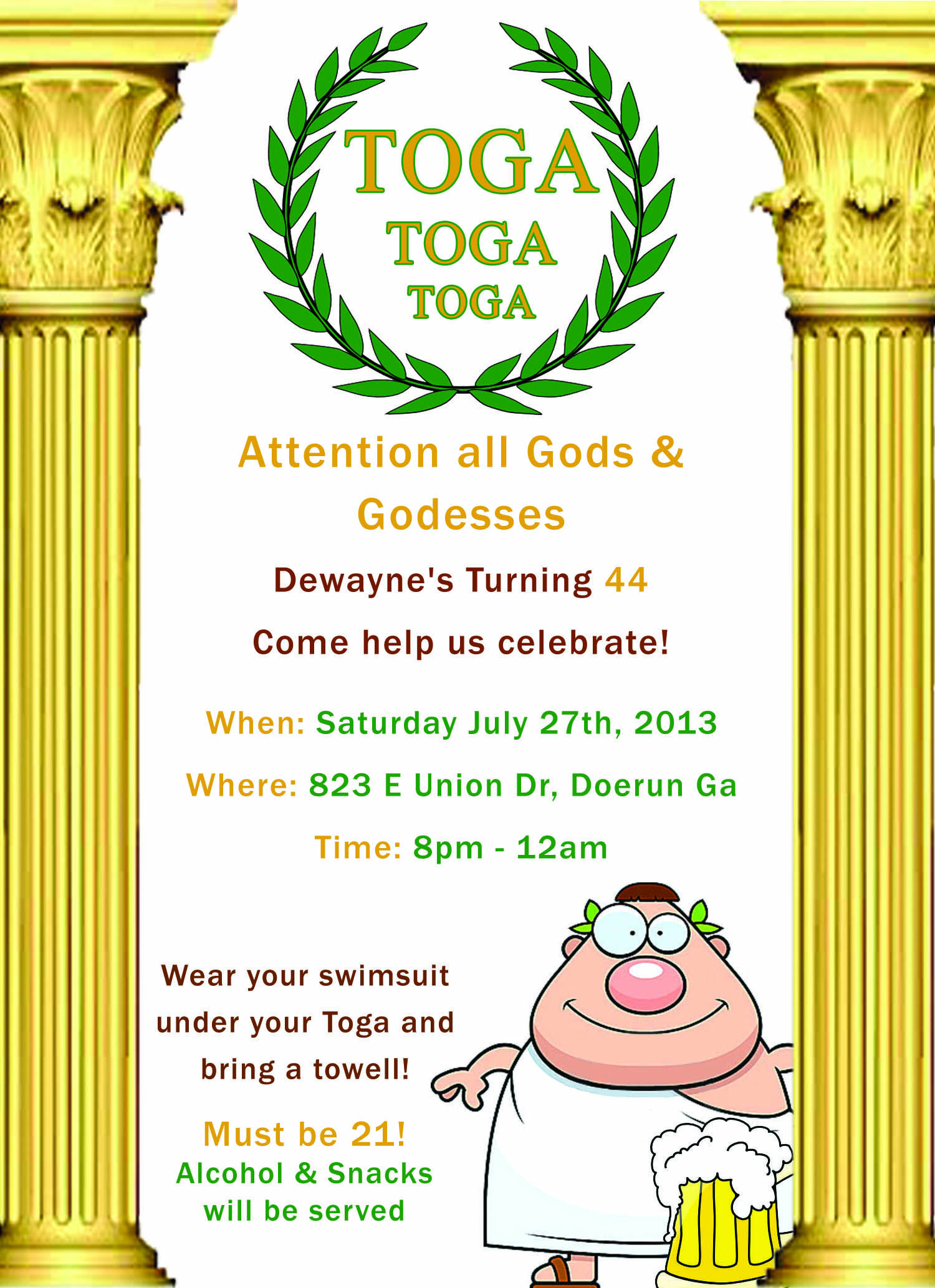 Toga Party Invitations Google Search Frankie Toga Party In 2018 intended for proportions 1500 X 2067