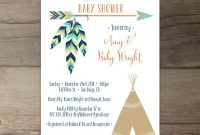 Tribal Ba Shower Invitations Birthday Pow Wow Arrows Feathers with regard to proportions 1066 X 1066