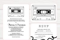 Tvw013 Cassette Tape Wedding Invitation Diy Printable Template for size 1000 X 1000