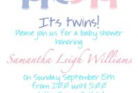 Twin Pregnancy Announcement Wording Ba Shower Invitation intended for sizing 1071 X 1500