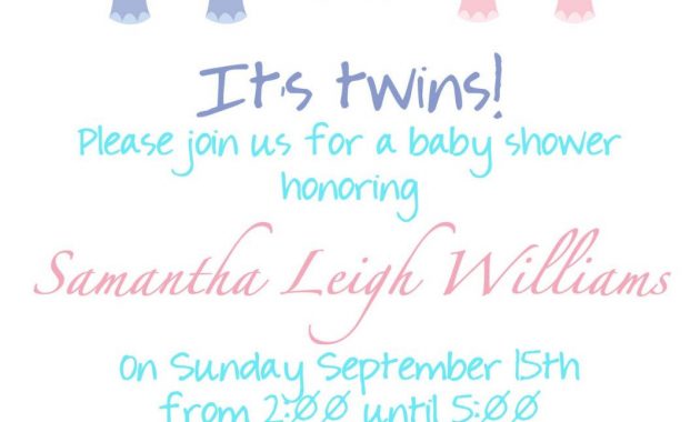 Twin Pregnancy Announcement Wording Ba Shower Invitation intended for sizing 1071 X 1500