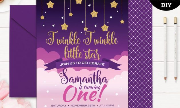 Twinkle Little Star Birthday Invitation Template Twinkle Twinkle within sizing 1000 X 800