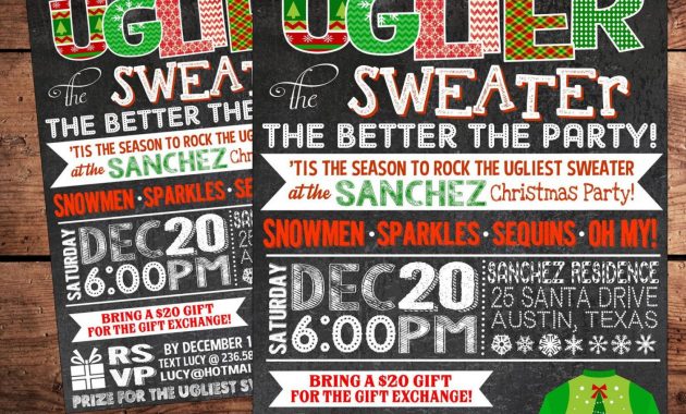 Ugly Sweater Party Invitation Template Free Google Search Ugly with measurements 1500 X 1364