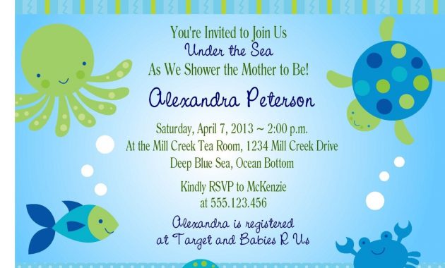 Under The Sea Ba Shower Invitations Free Templates Invitations intended for proportions 1500 X 1139