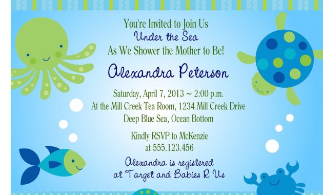 Under The Sea Ba Shower Invitations Under The Sea Ba Shower inside measurements 1500 X 1139