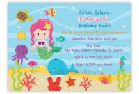 Under The Sea Birthday Invitations Wording 5 Yr Old Bday Party inside proportions 1133 X 843