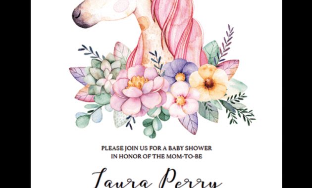 Unicorn Ba Shower Invitation Template For Girls In 2018 Chloes within proportions 819 X 1024