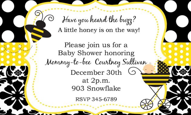 Unique Ideas For Bumble Bee Ba Shower Invitations Designs Ideas with measurements 1500 X 1071