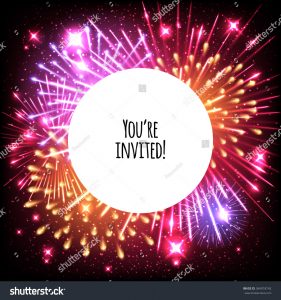 Universal Invitation Card Template Design Fireworks Stock Vector within proportions 1500 X 1600