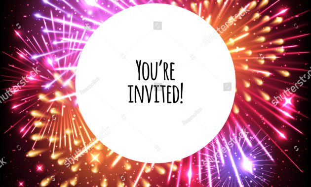 Universal Invitation Card Template Design Fireworks Stock Vector within proportions 1500 X 1600