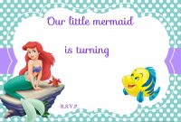 Updated Free Printable Ariel The Little Mermaid Invitation Template with regard to measurements 1500 X 1071