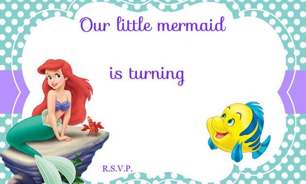 Updated Free Printable Ariel The Little Mermaid Invitation Template with regard to measurements 1500 X 1071