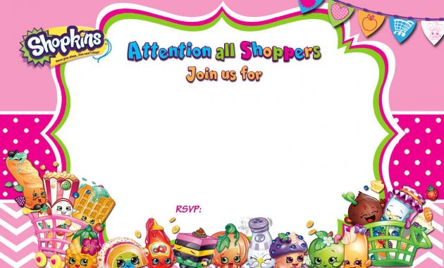 Updated Free Printable Shopkins Birthday Invitation Template in dimensions 1280 X 853