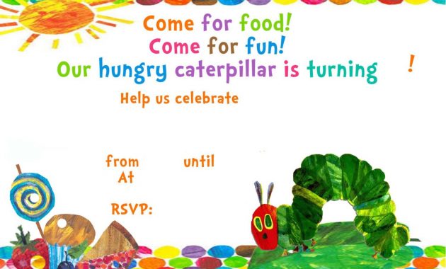 Very Hungry Caterpillar Invitation Template Free Printable Free inside measurements 1500 X 1071