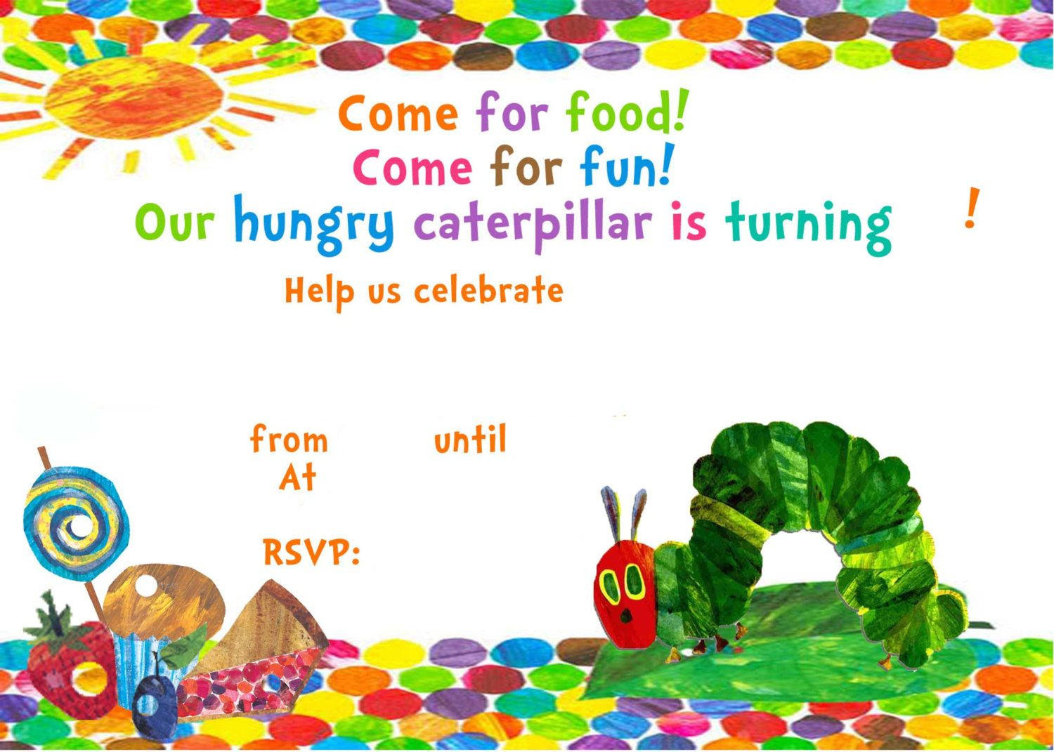 Very Hungry Caterpillar Invitation Template Free Printable Free inside measurements 1500 X 1071