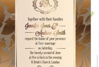 Vintage Baroque Style Wedding Invitation Card Template Stock Vector throughout dimensions 1065 X 1300
