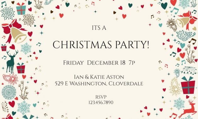 Vintage Christmas Invitation Template Christmas Template with regard to sizing 1395 X 1395