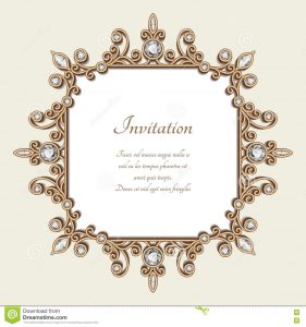 Vintage Diamond Jewelry Frame Invitation Template Stock Vector inside dimensions 1300 X 1390