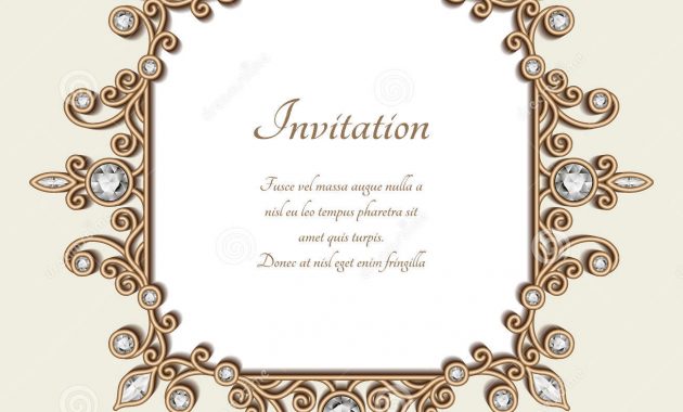 Vintage Diamond Jewelry Frame Invitation Template Stock Vector inside dimensions 1300 X 1390