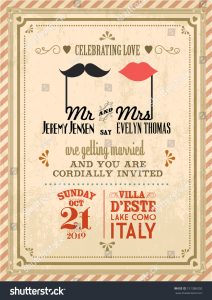 Vintage Wedding Invitation Card Template Vectorillustration Stock for proportions 1128 X 1600