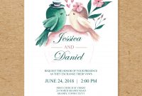 Watercolor Birds 2018 Wedding Invitation Template Wedding pertaining to measurements 1820 X 2304