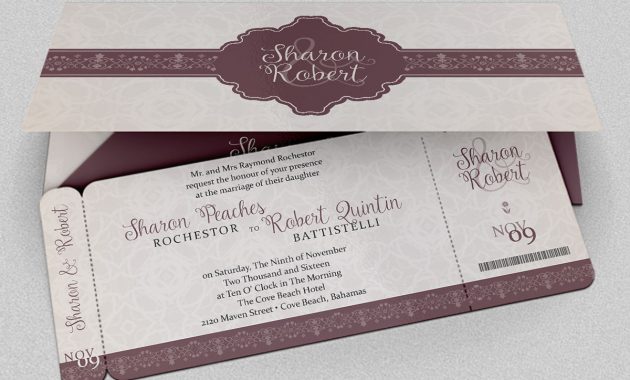 Wedding Boarding Pass Invitation Template On Behance with sizing 1200 X 900