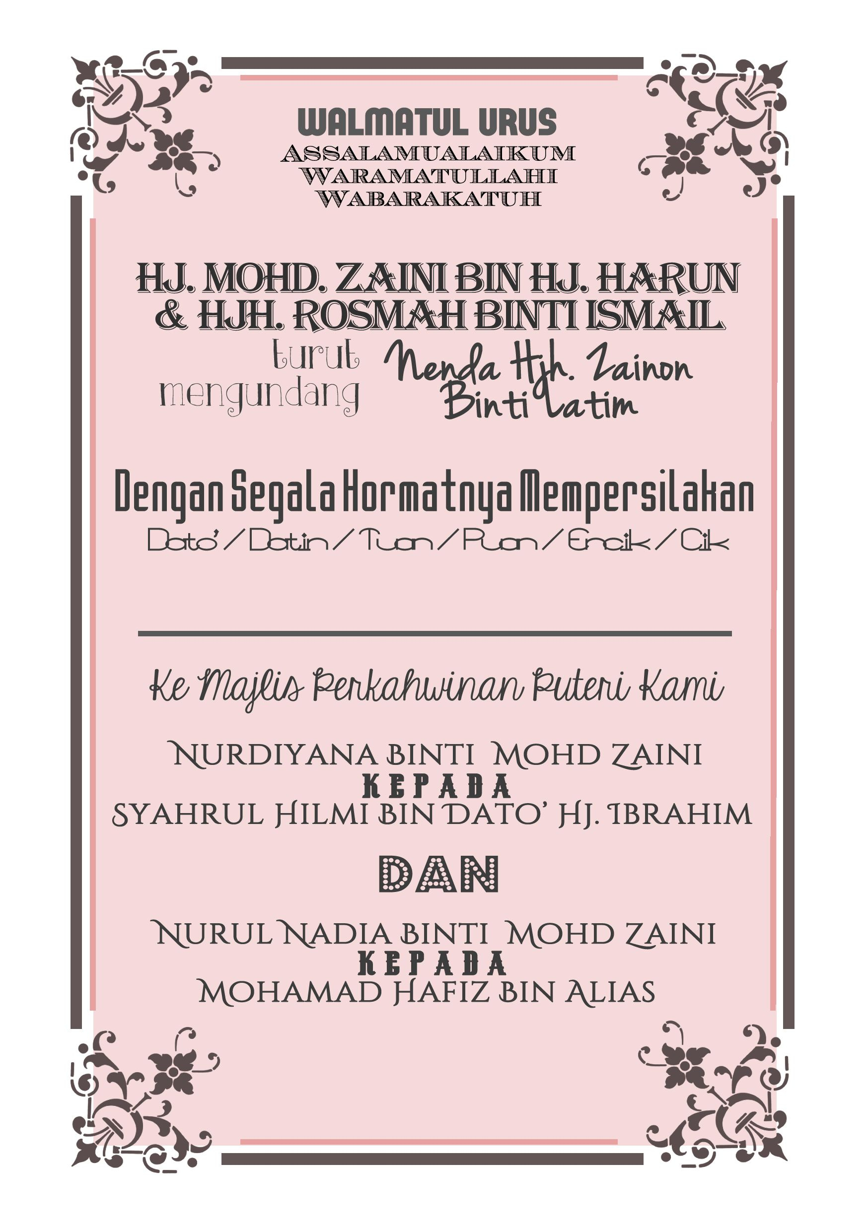 Wedding Card Design For Malay Wedding Page 2 Nadiasuchendesigns intended for sizing 1748 X 2480