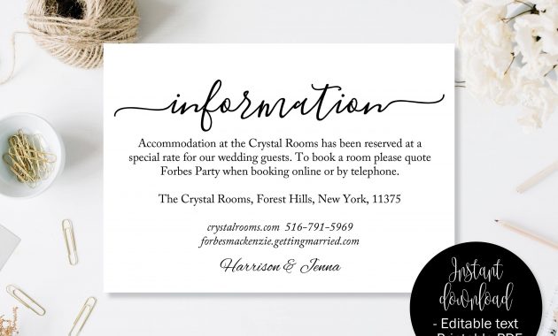 Wedding Guest Details Template Wedding Guest Accommodation in sizing 3000 X 2386