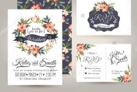 Wedding Invitation Card Suite With Daisy Flower Templates Stock with size 1500 X 1244