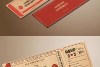 Wedding Invitation Movie Ticket Template Ai Psd Invitation Card throughout size 1370 X 7228