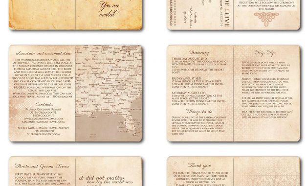 Wedding Invitation Passport Printable Template Vintage Passport 6 inside measurements 1200 X 1297