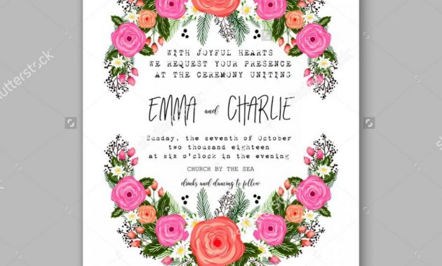 Wedding Invitation Printable Template With Floral Wreath Or Bouquet within measurements 900 X 960