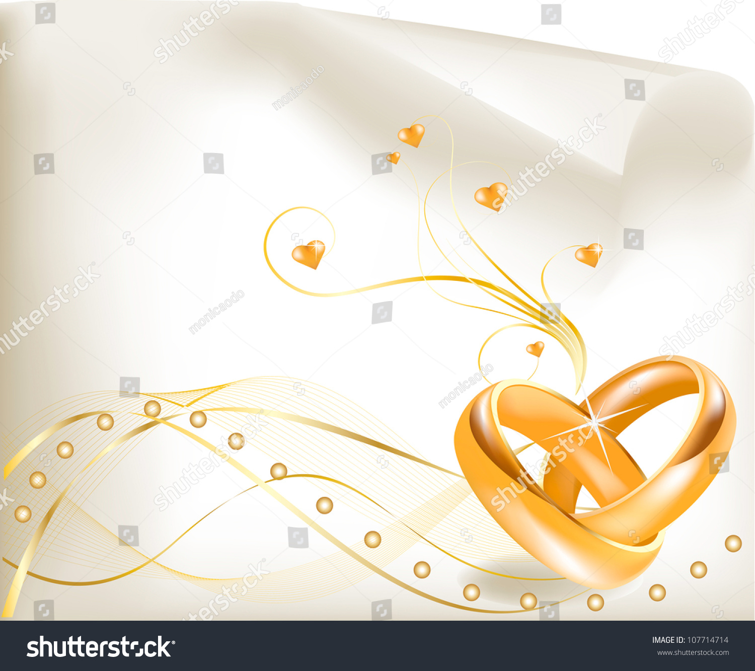 Wedding Invitation Template Beautiful Golden Wedding Stock Vector inside dimensions 1500 X 1333