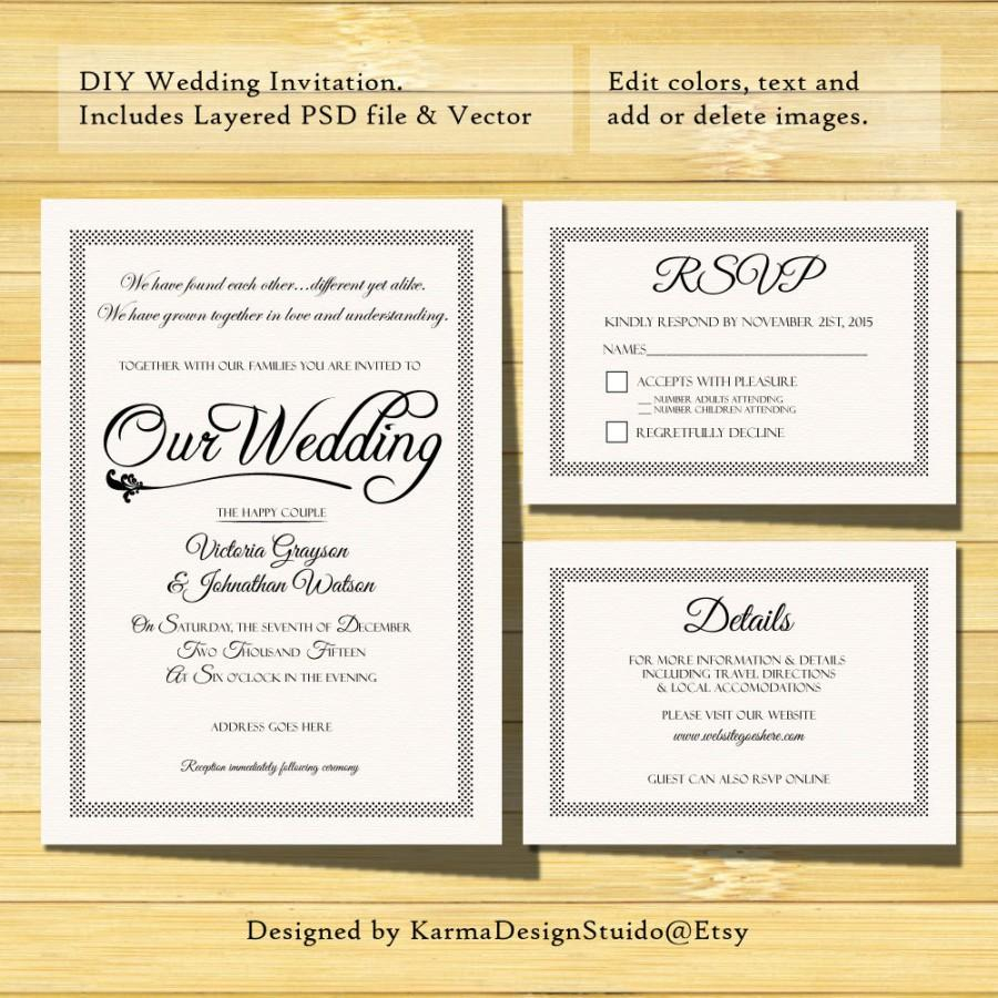 Wedding Invitation Template Instant Download Printable intended for sizing 900 X 900