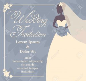 Wedding Invitation Template With Beautiufl Brides Silhouette within size 1300 X 1238