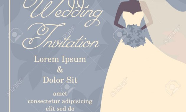 Wedding Invitation Template With Beautiufl Brides Silhouette within size 1300 X 1238