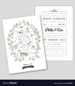 Wedding Invitation Template With Map Royalty Free Vector inside dimensions 947 X 1080