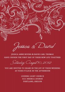 Wedding Invitation Templates Psd Photoshop Red Crimson White intended for proportions 1071 X 1500