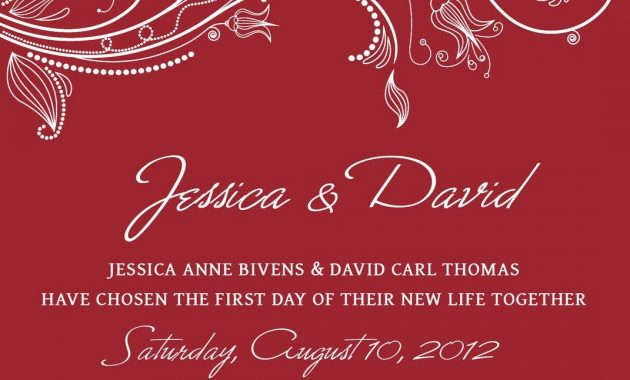 Wedding Invitation Templates Psd Photoshop Red Crimson White intended for proportions 1071 X 1500