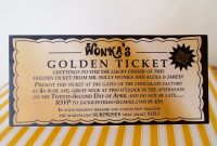 Willy Wonka Golden Ticket Invitation Digital Printable File in measurements 1500 X 1081