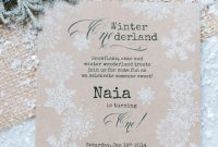 Winter Wonderland 1st Birthday Party In 2018 Invitations Paper within size 1360 X 2048